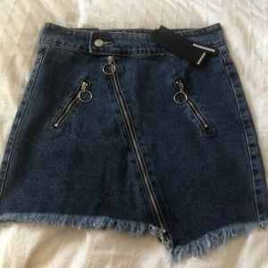 High waist denim skirt